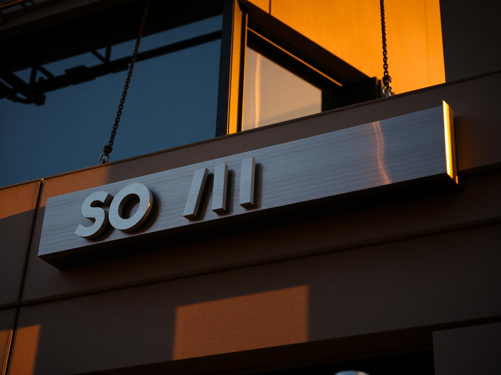 Custom architectural sign installation